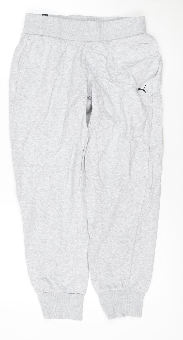 Puma Women's Grey Jogger Trousers XS Cotton Blend Activewear