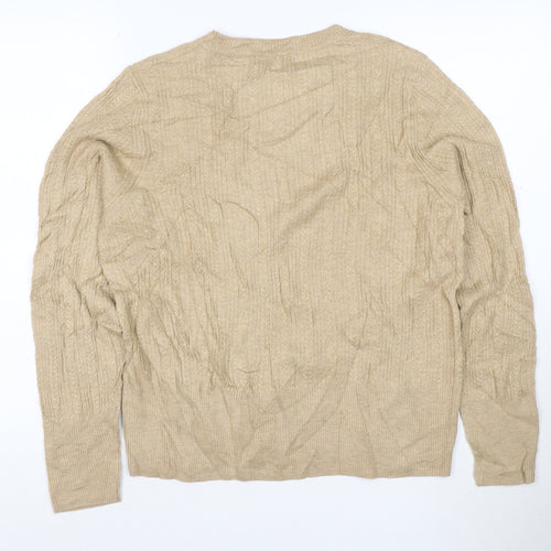 Marks and Spencer Womens Beige Cable-Knit Jumper Size 16