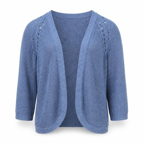 H&M Women Blue Open-Knit V-Neck Cardigan XS