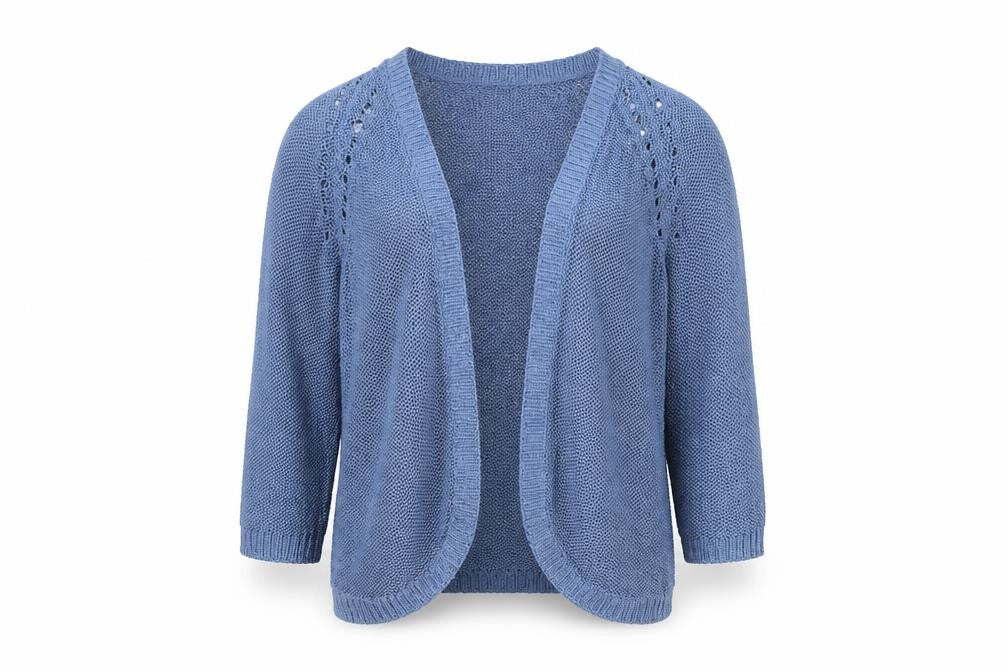 H&M Women Blue Open-Knit V-Neck Cardigan XS