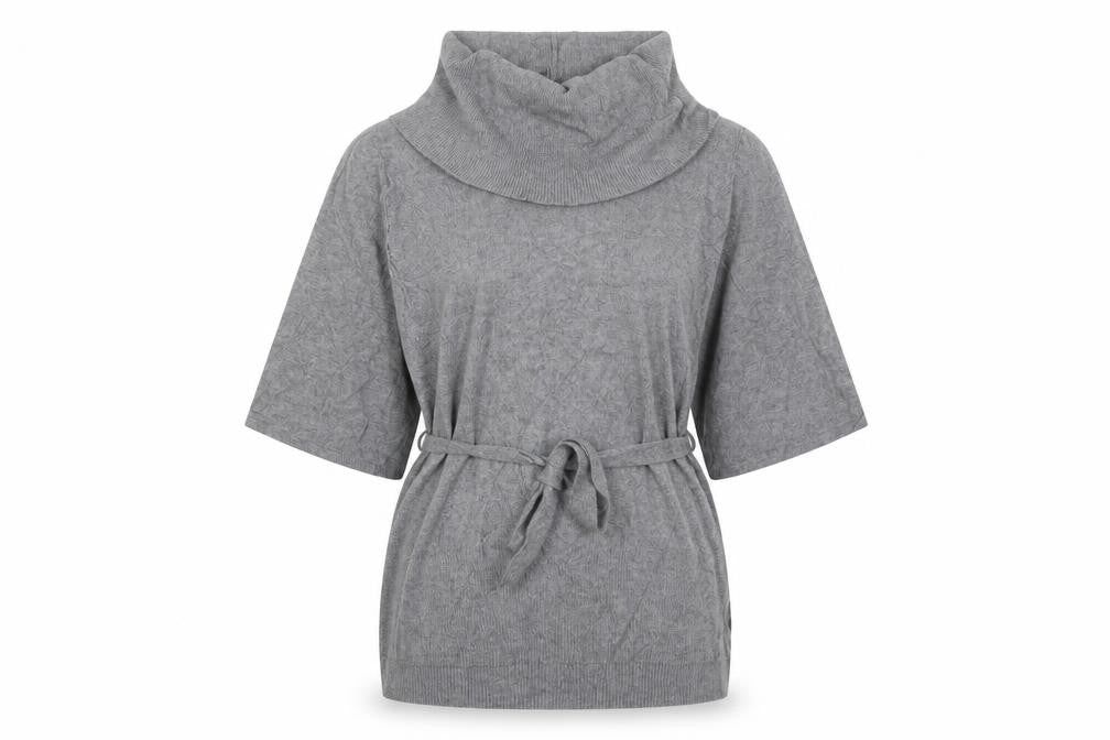 Jasper Conran Women Grey Cowl Neck Belted Tunic Jumper Size 8