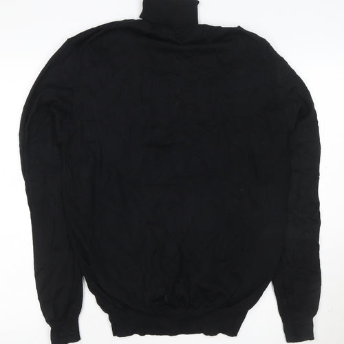 Calvin Klein Womens Black Roll Neck Wool Jumper Size 2XL
