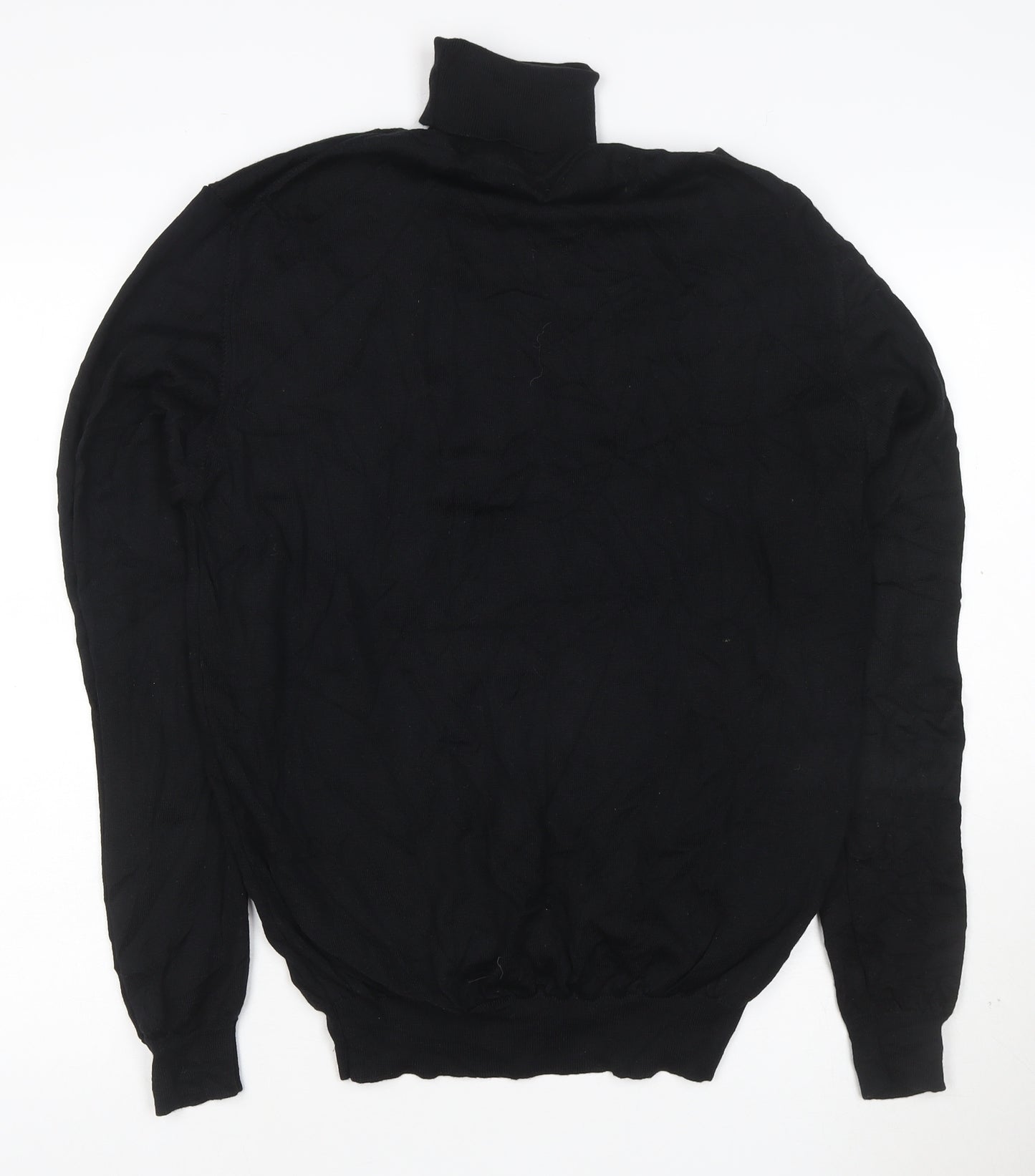 Calvin Klein Womens Black Roll Neck Wool Jumper Size 2XL