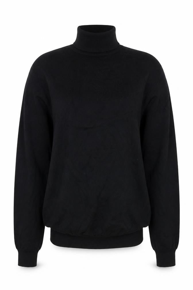 Calvin Klein Womens Black Roll Neck Wool Jumper Size 2XL