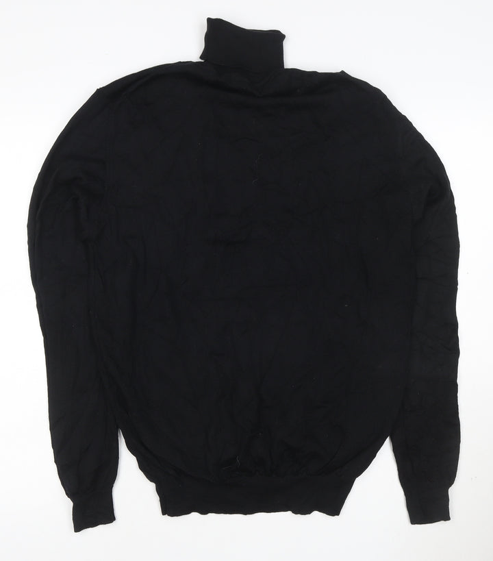 Calvin Klein Women's Black 2XL Roll Neck Wool Jumper