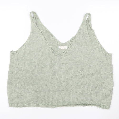 H&M Women’s Green Knit Camisole Tank Top Size XL