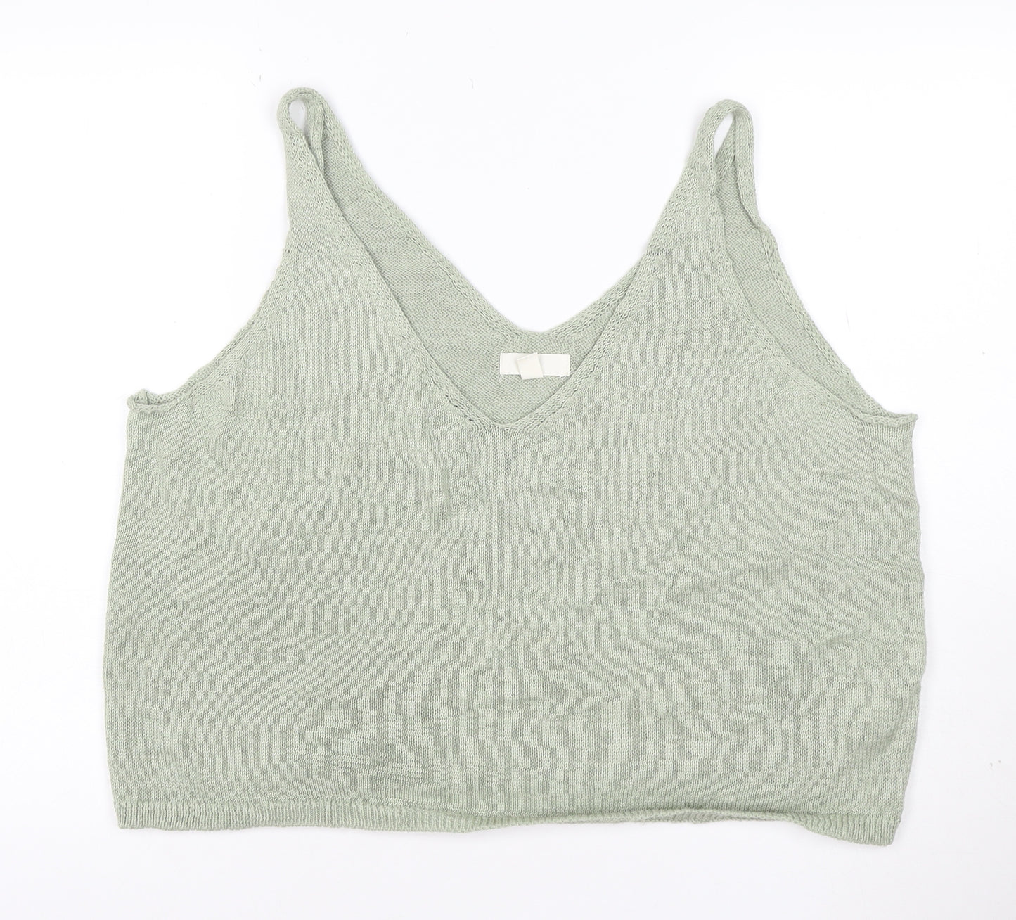 H&M Women’s Green Knit Camisole Tank Top Size XL