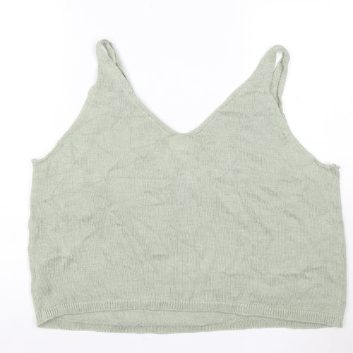 H&M Women’s Green Knit Camisole Tank Top Size XL