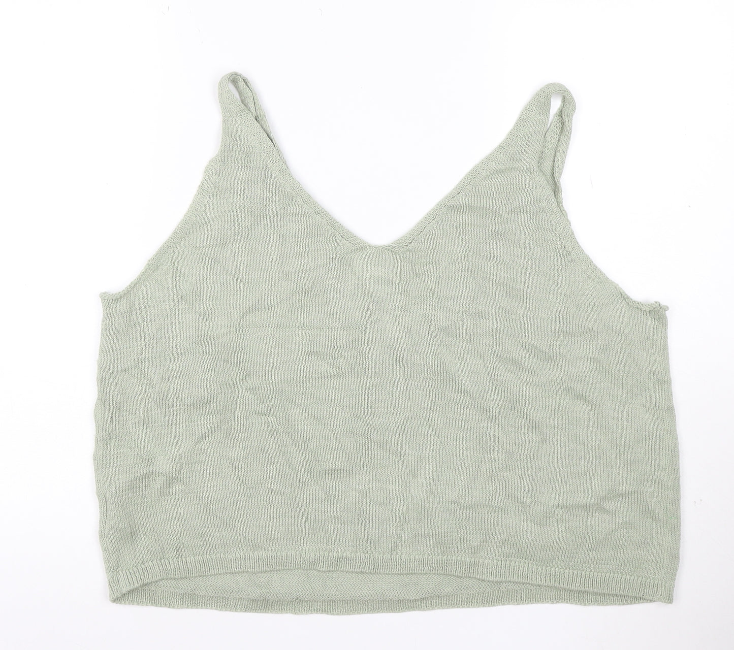 H&M Women’s Green Knit Camisole Tank Top Size XL