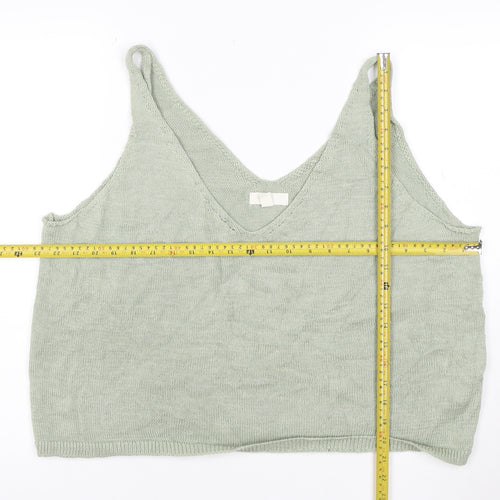 H&M Women’s Green Knit Camisole Tank Top Size XL