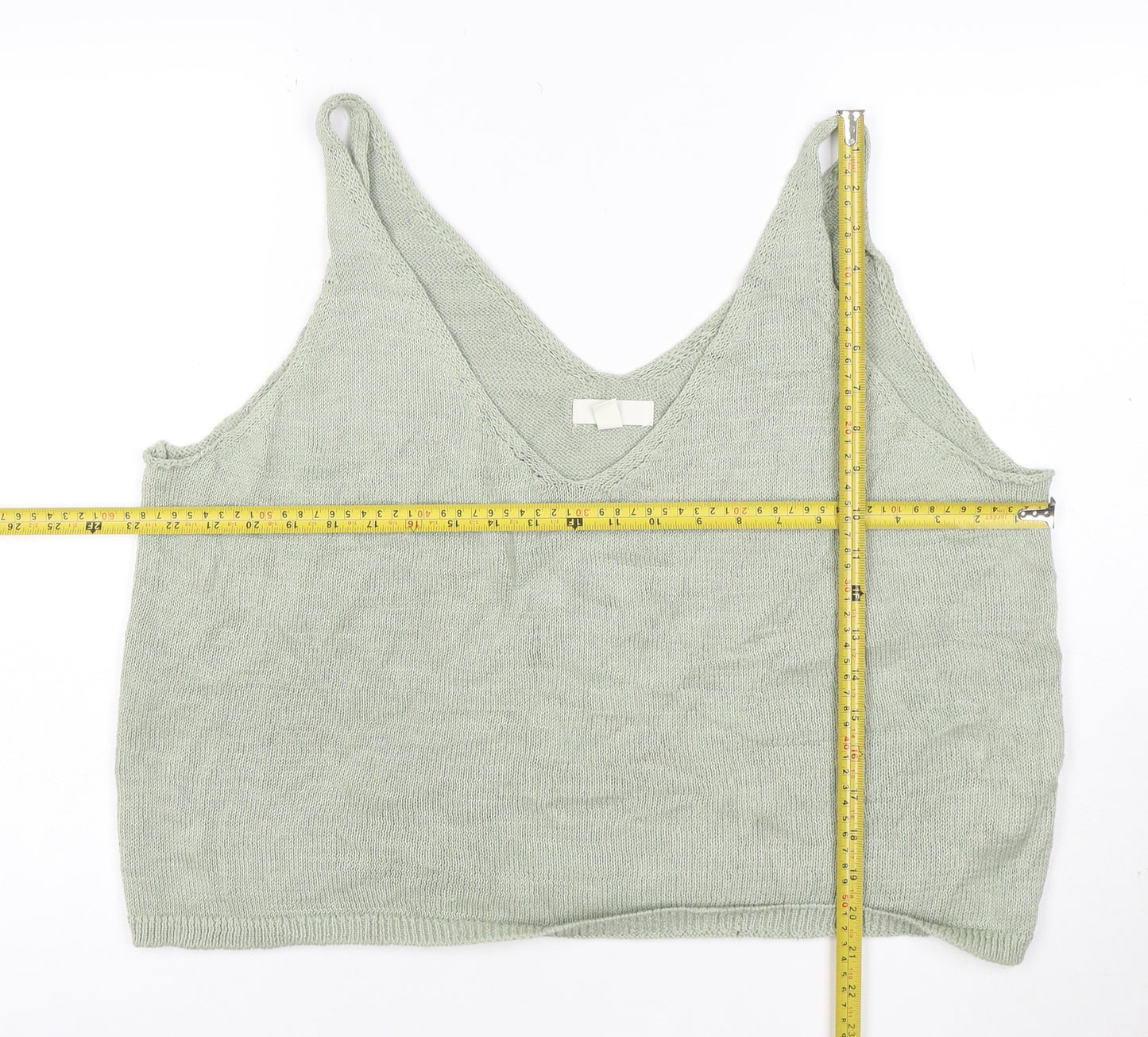 H&M Women’s Green Knit Camisole Tank Top Size XL