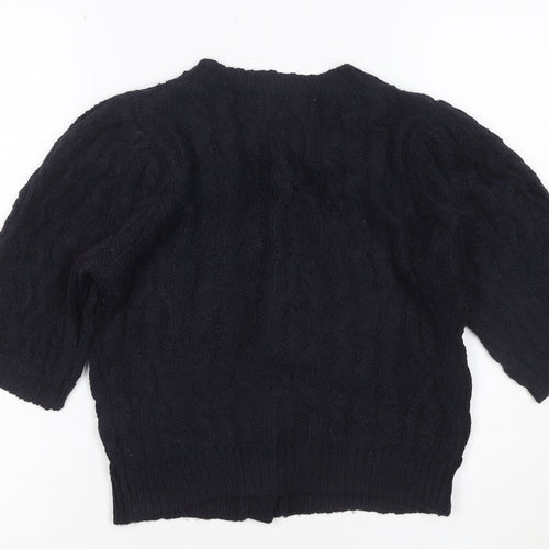 ZARA Women's Black Cable-Knit Button Cardigan Size S
