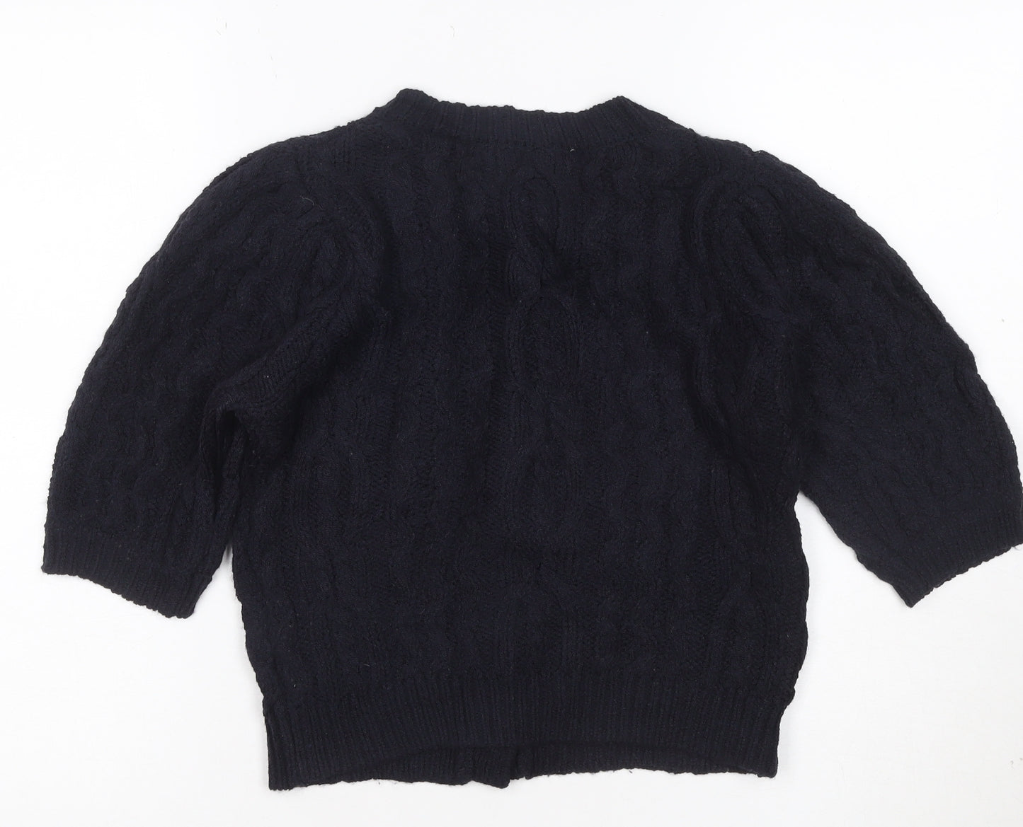 ZARA Women's Black Cable-Knit Button Cardigan Size S
