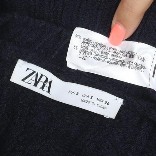 ZARA Women's Black Cable-Knit Button Cardigan Size S