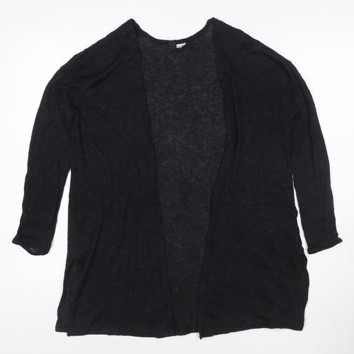 H&M Divided Womens Black XS Open Front Long Sleeve Cardigan