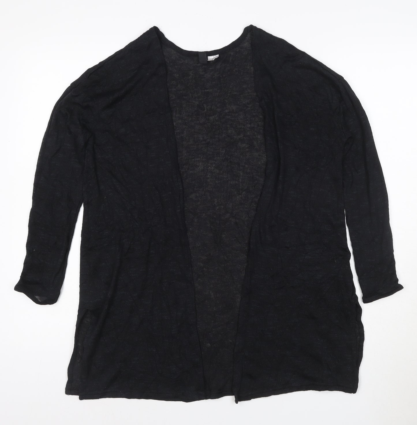 H&M Divided Womens Black XS Open Front Long Sleeve Cardigan