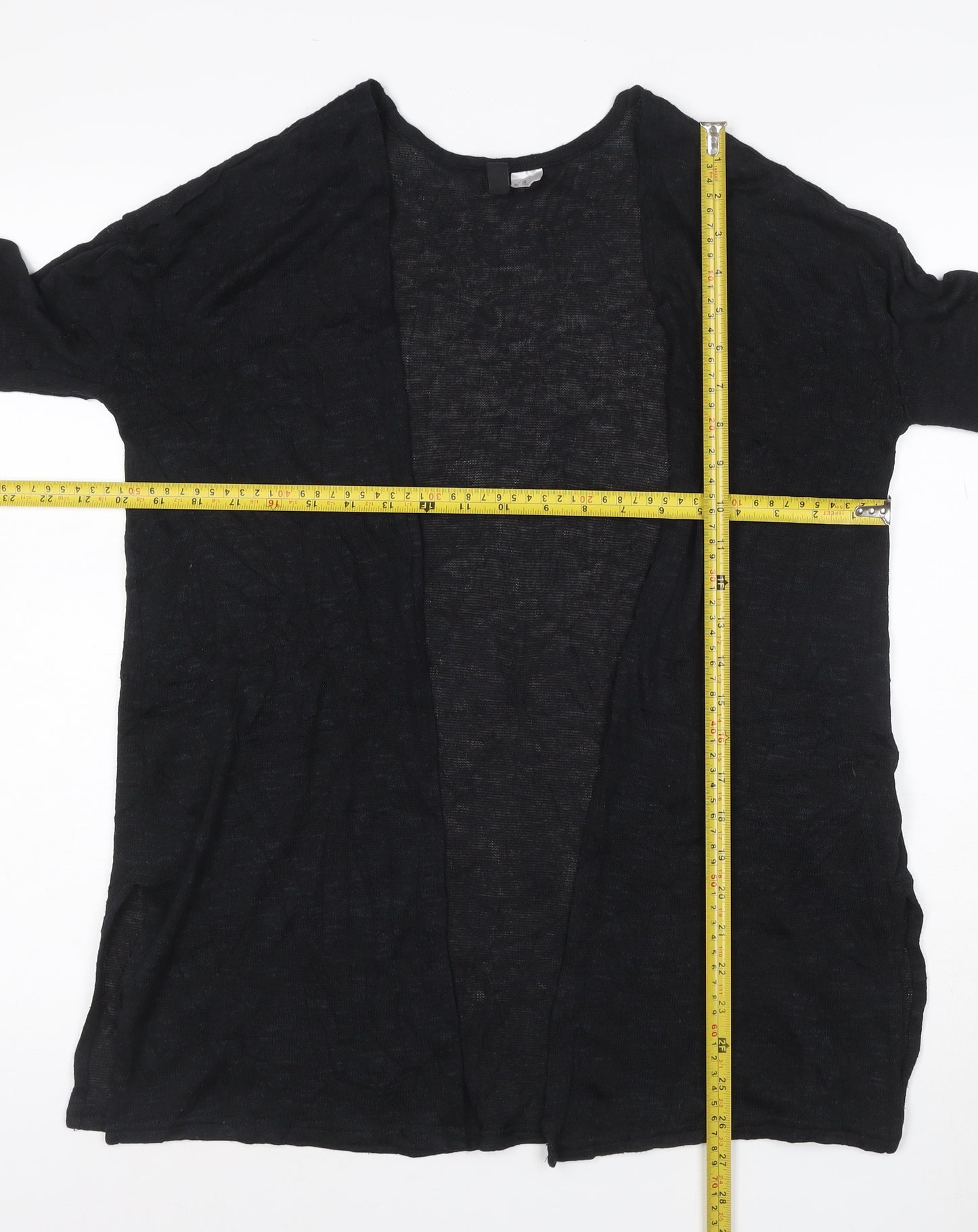 H&M Divided Womens Black XS Open Front Long Sleeve Cardigan
