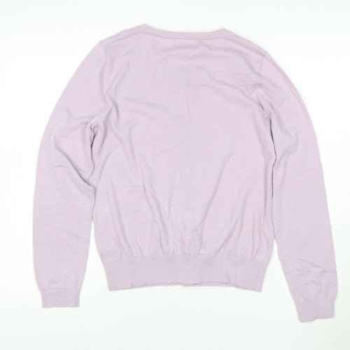 New Look Womens Lilac Cardigan Size 12 Long Sleeve Button Knit