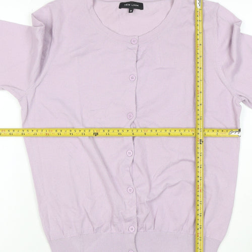 New Look Womens Lilac Cardigan Size 12 Long Sleeve Button Knit