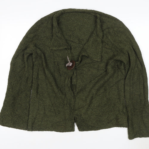 Per Una Women's Green Wool Blend Collared Cardigan XL