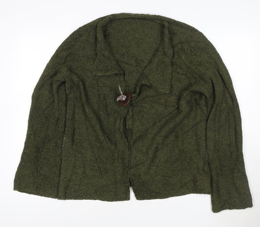 Per Una Women's Green Wool Blend Collared Cardigan XL