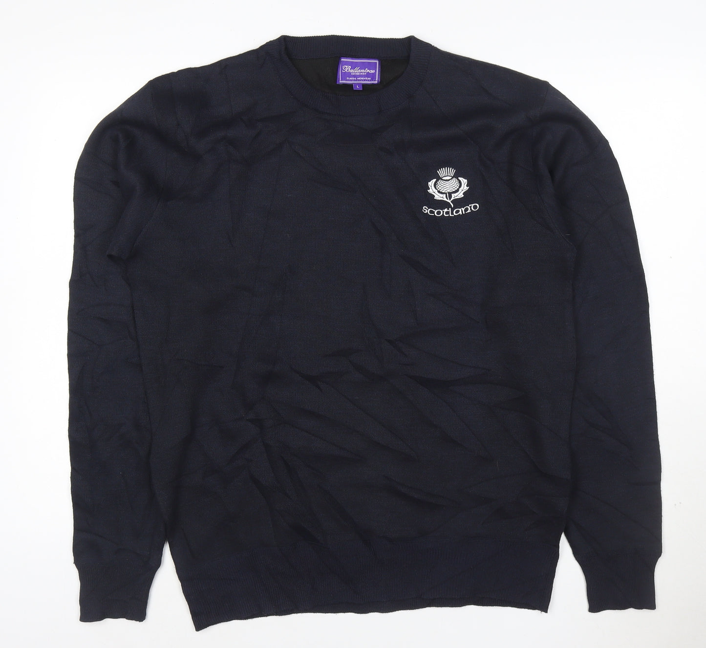 Ballantrae Men's Blue Crew Neck Pullover Jumper L Classic Fit