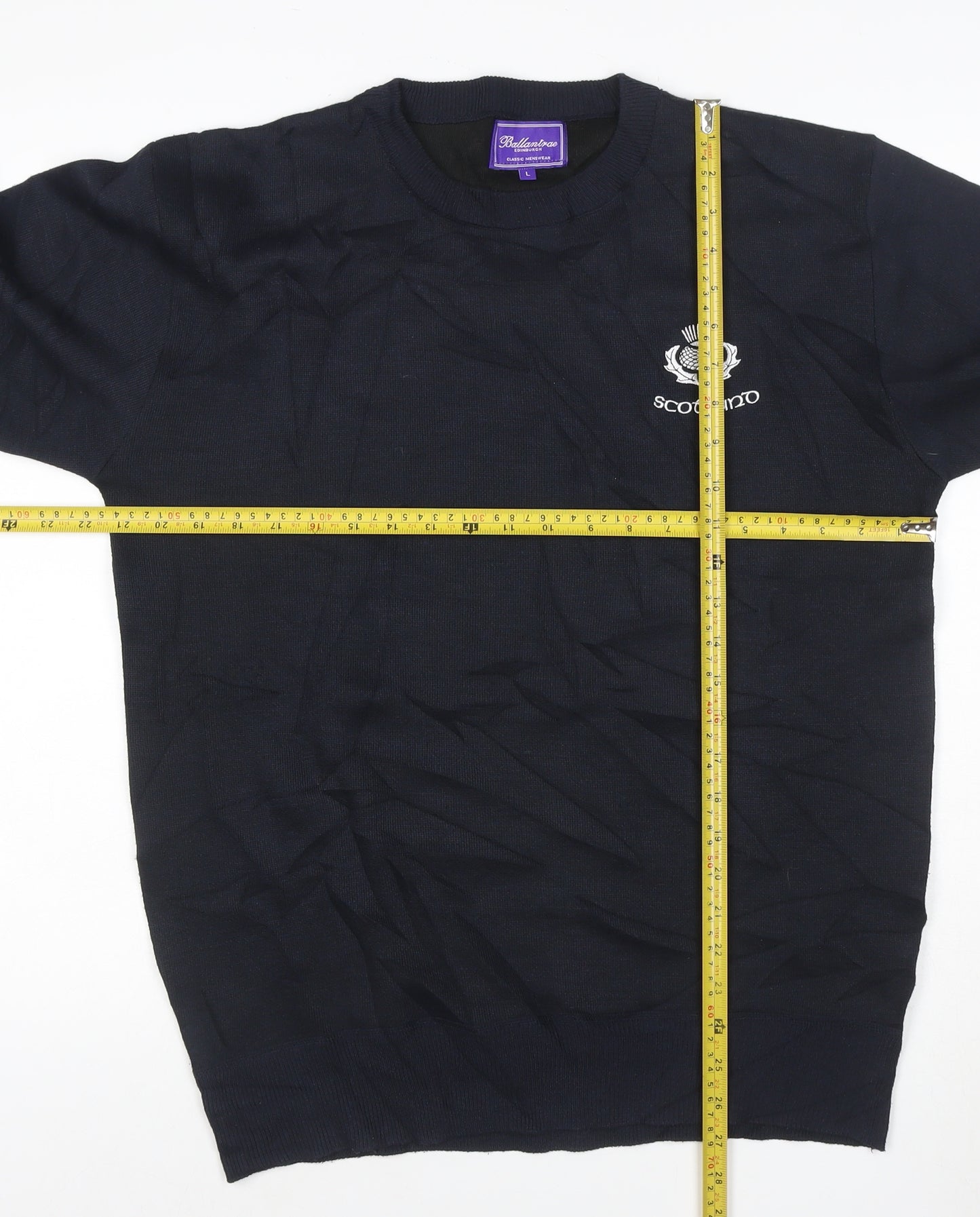 Ballantrae Men's Blue Crew Neck Pullover Jumper L Classic Fit