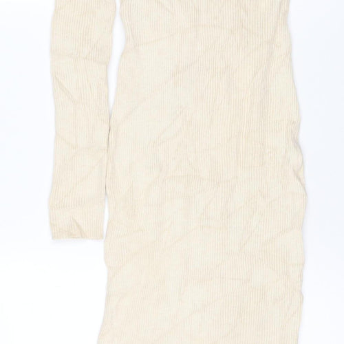 Missguided Women Beige Size 10 One Shoulder Bodycon Midi Dress