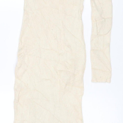 Missguided Women Beige Size 10 One Shoulder Bodycon Midi Dress