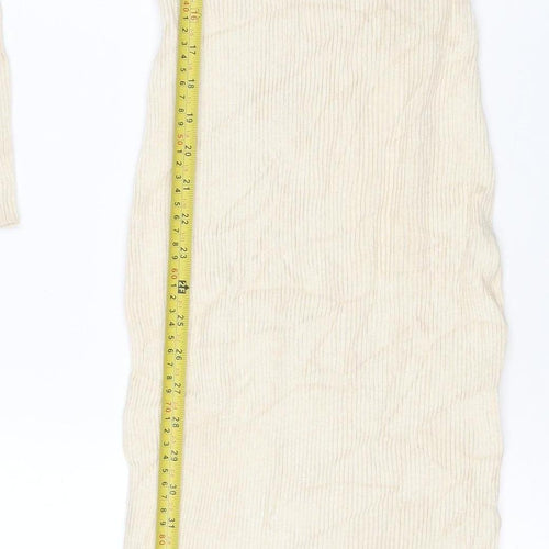 Missguided Women Beige Size 10 One Shoulder Bodycon Midi Dress