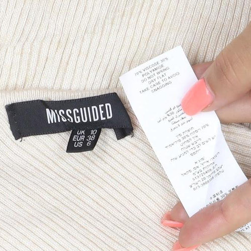 Missguided Women Beige Size 10 One Shoulder Bodycon Midi Dress