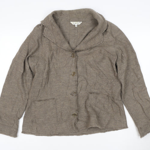 EAST Women’s Brown Wool Button-Up Jacket Size 16