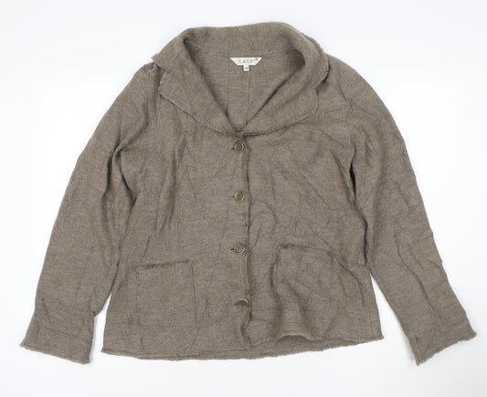 EAST Women’s Brown Wool Button-Up Jacket Size 16
