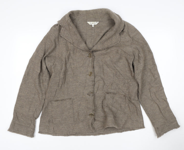 EAST Women’s Brown Wool Button-Up Jacket Size 16