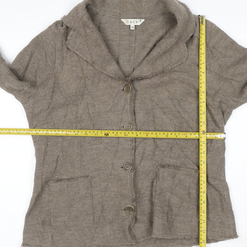 EAST Women’s Brown Wool Button-Up Jacket Size 16