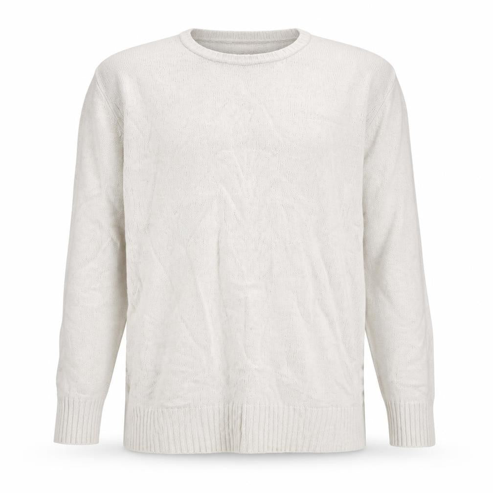 Front view of Lee Cooper Men's Beige Cotton Crew Neck Jumper XL