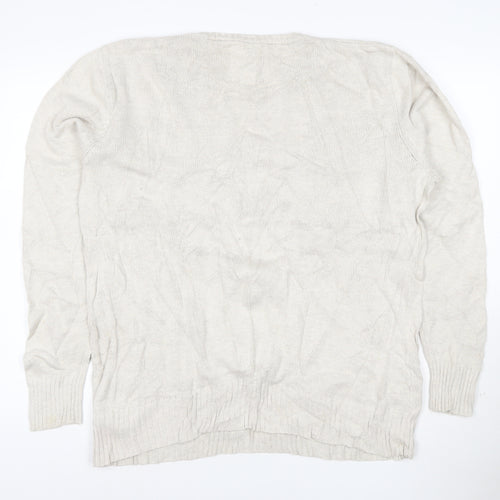 Lee Cooper Men's Beige Cotton Crew Neck Jumper XL
