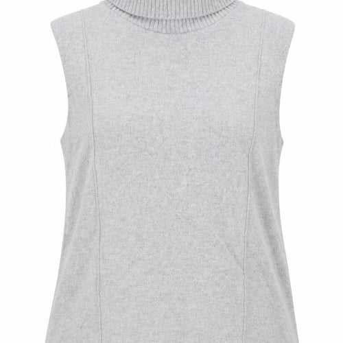 ZARA Women’s Grey Roll Neck Sleeveless Knit Jumper Size S