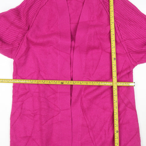 Next Women’s Pink Cardigan L Long Sleeve Open Knit Relaxed Fit