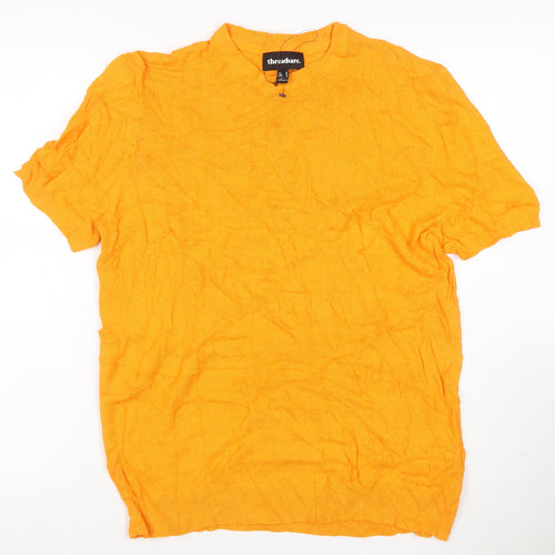 Threadbare Men's Yellow Short Sleeve Crew Neck Cotton Jumper M