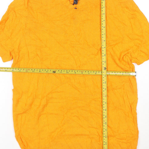 Threadbare Men's Yellow Short Sleeve Crew Neck Cotton Jumper M