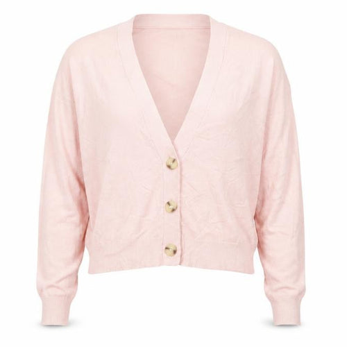 French Connection Pink V-Neck Button Cardigan S Lightweight Knit