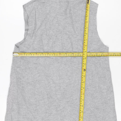 ZARA Women’s Grey Roll Neck Sleeveless Knit Jumper Size S