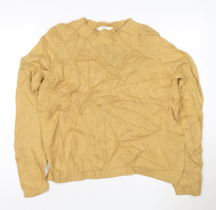 Seasalt Cornwall Women’s Yellow Cotton Crew Neck Jumper Size L
