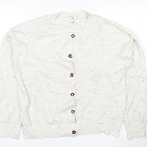 Marks and Spencer Women's Ivory Knit Button Cardigan Size M