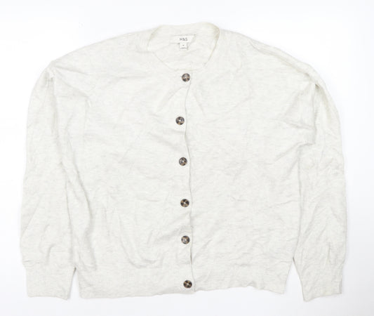 Marks and Spencer Women's Ivory Knit Button Cardigan Size M