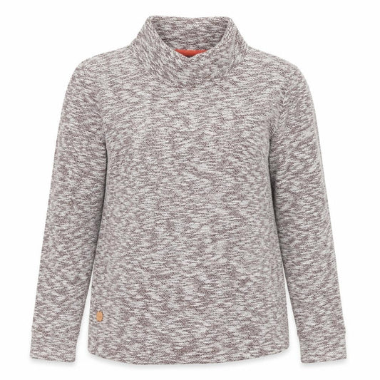 Front view of Brakeburn Women Burgundy Knit Pullover Sweatshirt UK 10