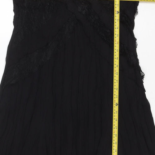 EAST Women's Black Fit & Flare Lace Chiffon Midi Dress Size 14
