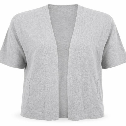Phase Eight Womens Grey V-Neck Short Sleeve Knit Cardigan L