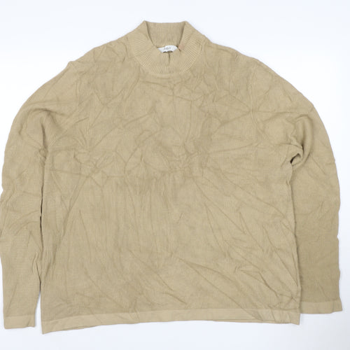 Marks and Spencer Men's Beige 2XL Cotton Modal Crew Neck Jumper
